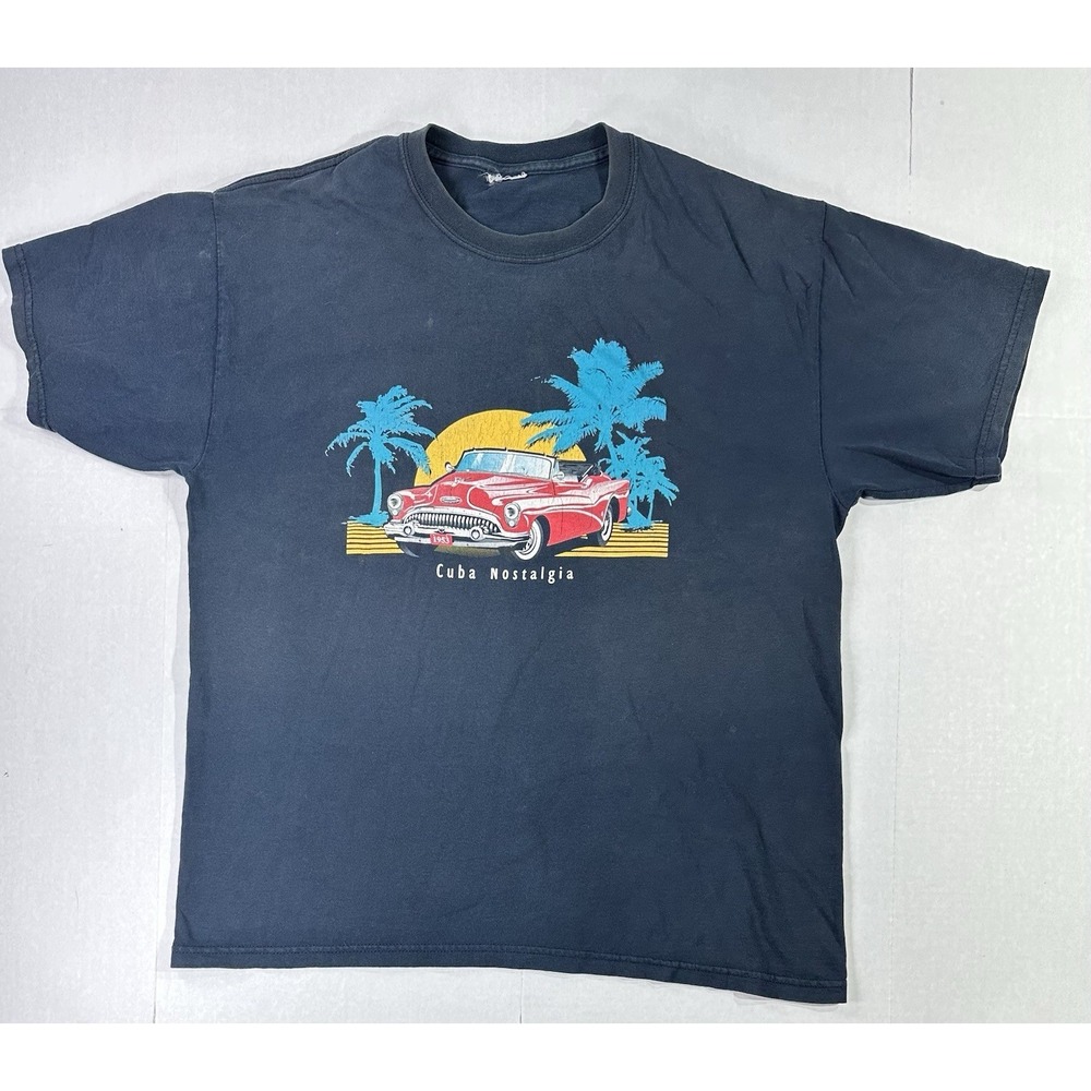 Vintage Cuba Nostalgia GM Classic Car T-Shirt Men's XL Black 1953 Buick